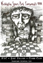 1998 NY Chess Club jpg park poster 13 x 19